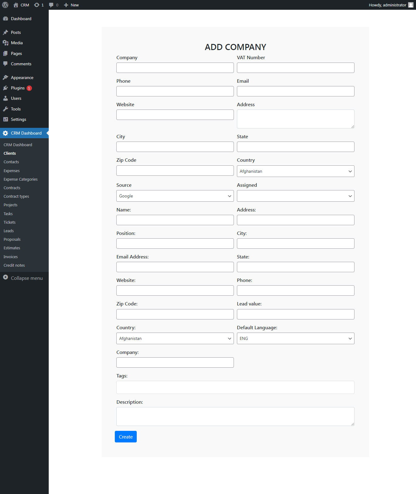 Add Client (Company)