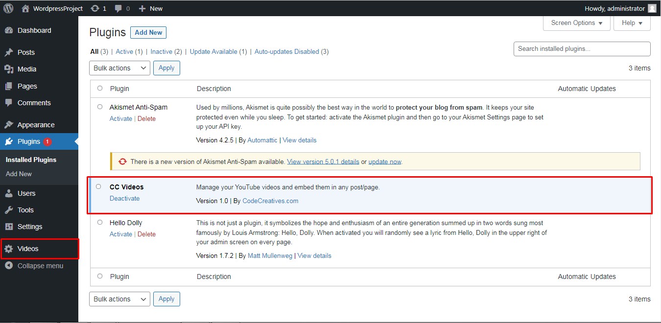 Youtube Video Plugin